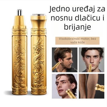 Trimer za nosne dlačice - punjač, kompaktan, zamjenjiva glava za čišćenje, ugrađena baterija 300–500 mAh, trajanje više od 30 dana