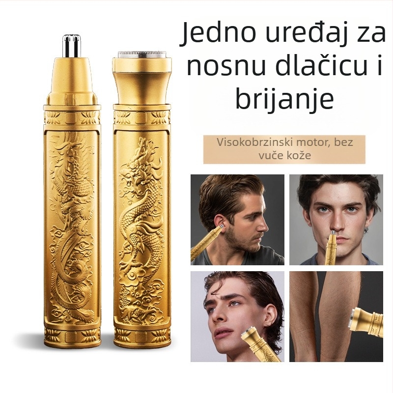 Trimer za nosne dlačice - punjač, kompaktan, zamjenjiva glava za čišćenje, ugrađena baterija 300–500 mAh, trajanje više od 30 dana