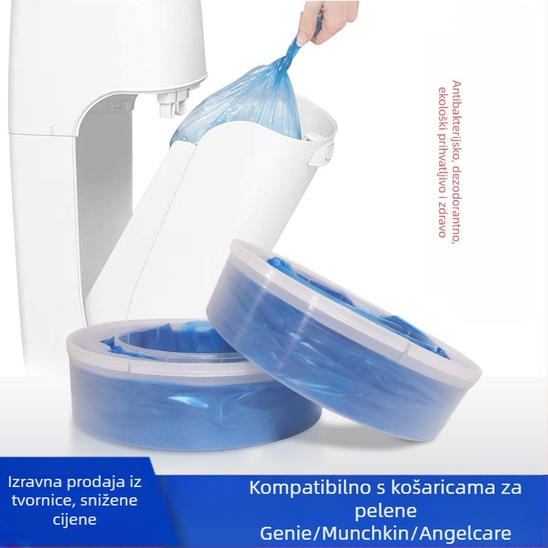 Liner za kantu pelena, otporan na miris, LDPE, ravni otvor, 72 komada, kompatibilan s Genie/Angelcare