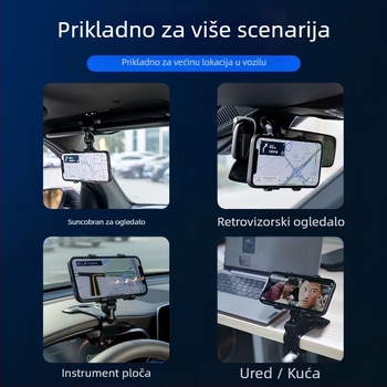 Držač za mobitel u automobilu, univerzalan, nosač za retrovizor, bez punjenja.
