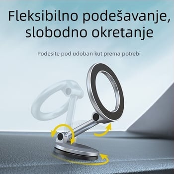 Leyi magnetski držač telefona za auto s vakuumskim pričvršćivanjem na ploči za navigaciju