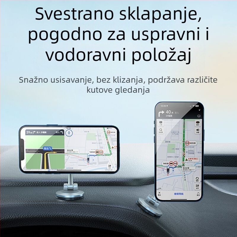Leyi magnetski držač telefona za auto s vakuumskim pričvršćivanjem na ploči za navigaciju