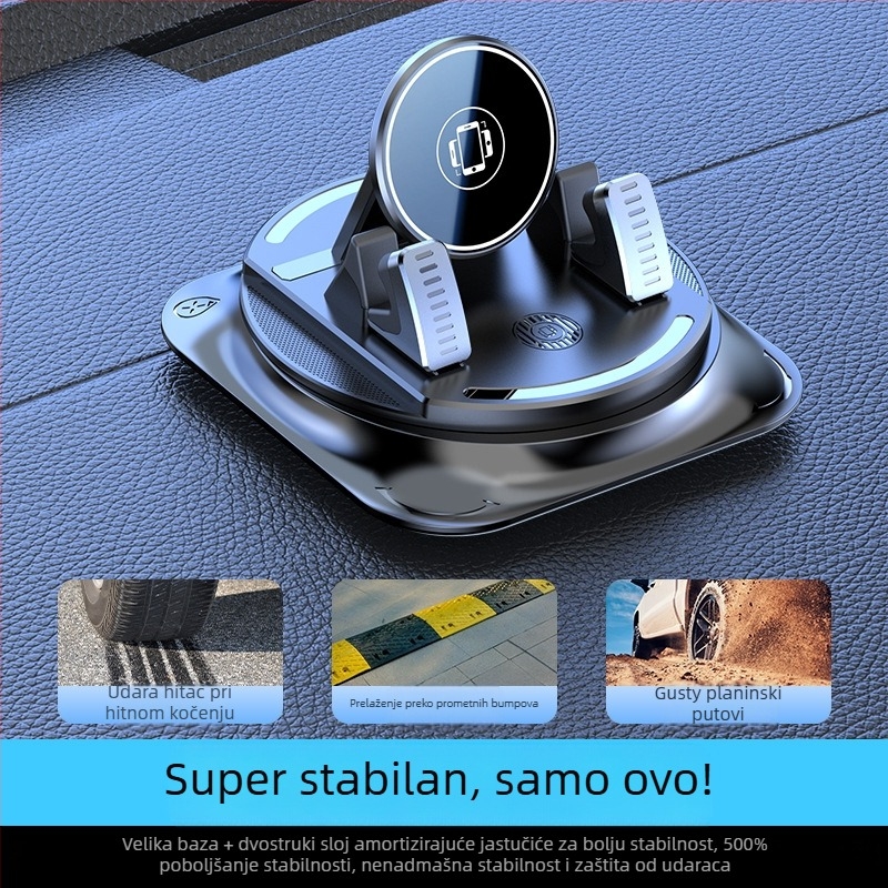 Držač za telefon za ploču automobila s ljepljivim vakuumskim držačem — univerzalna navigacijska kompatibilnost, pričvršćivanje na ploču, opća kompatibilnost automobila, bez napajanja (adhesive suction cup, dashboard mount, general car compatibility, no pow