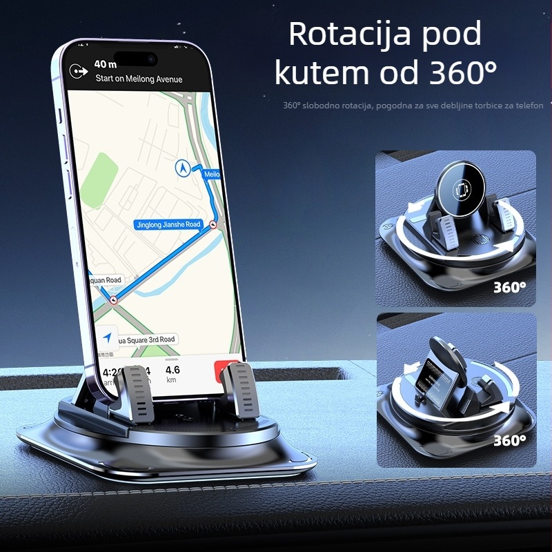 Držač za telefon za ploču automobila s ljepljivim vakuumskim držačem — univerzalna navigacijska kompatibilnost, pričvršćivanje na ploču, opća kompatibilnost automobila, bez napajanja (adhesive suction cup, dashboard mount, general car compatibility, no pow
