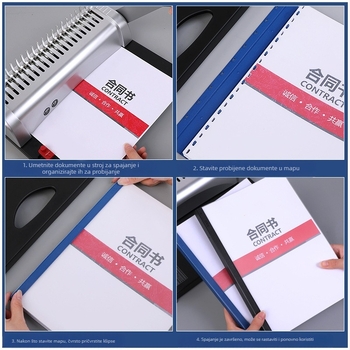 Ručni stroj za veza s češljem – 21 rupa, kapacitet 12 listova, model STB12A, težina 2,85 kg