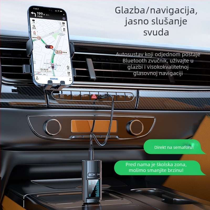 GT72 Bluetooth 5.4 2-u-1 prijemnik-emitator s digitalnim zaslonom i 3,5 mm AUX