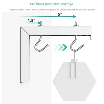 Zidni nosač za projekcijski zaslon - TY-01 - Kaixinda - 300 g - Podešavajući, Višestruka funkcionalnost