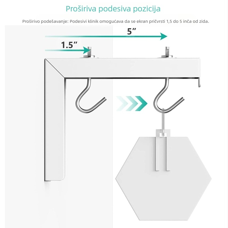 Zidni nosač za projekcijski zaslon - TY-01 - Kaixinda - 300 g - Podešavajući, Višestruka funkcionalnost