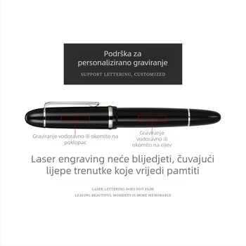 Jin Hao X159 Kaligrafsko pero s iridijevim vrhom, akrilno kućište, Sustav napajanja tinte: okretni apsorber + vrećica tinte kalibar 2,3, Model X159, Moguće graviranje