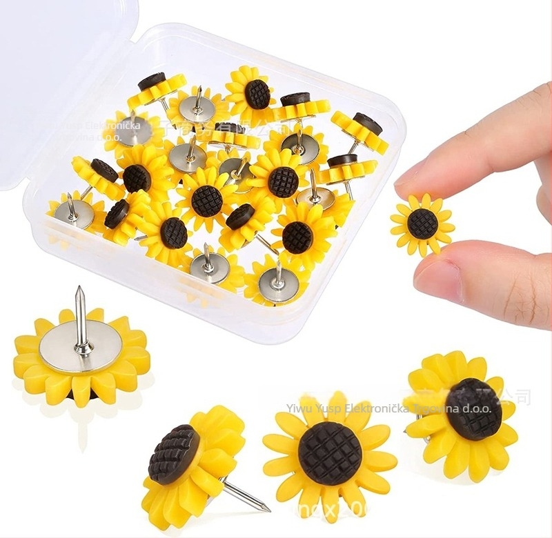 Akrilni klips s dizajnom suncokreta za dekorativno uredsko povezivanje dokumenata (Brand: Yusi Pai; Materijal: Plastika; Vrsta proizvoda: Akrilni klips)