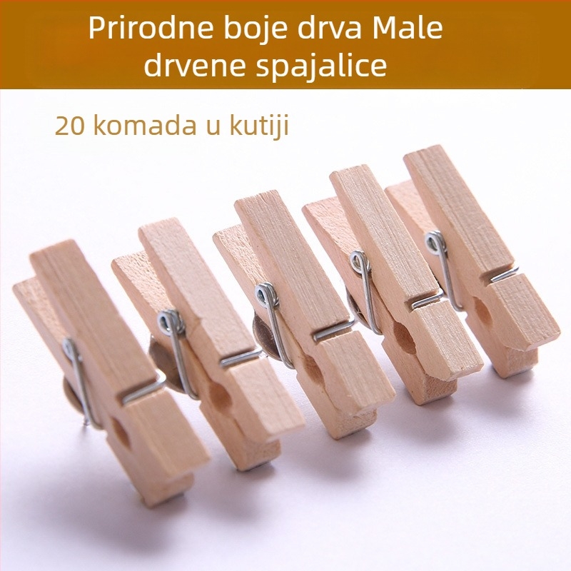 MOYL Y596 – Drveni klips za kopče – čavli u obliku I, metal + drvo, pakiranje u cilindru