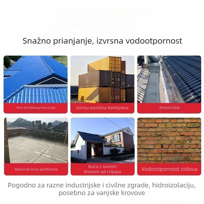 Samoljepljiva vodonepropusna traka za krov od obojenog čelika, popravak propuštanja, anti-aging, UV otporna, za renovaciju