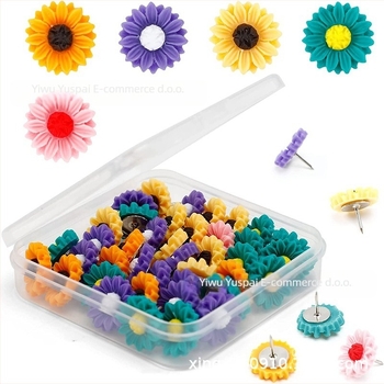 Pushpin dekorativni s oblikom suncokreta, Usipai, plastika