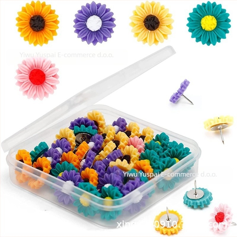 Pushpin dekorativni s oblikom suncokreta, Usipai, plastika