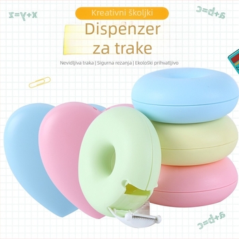 KEYiDE 88010 Mini donut oblik dispenzer za traku, plastični, za trake širine do 20 mm
