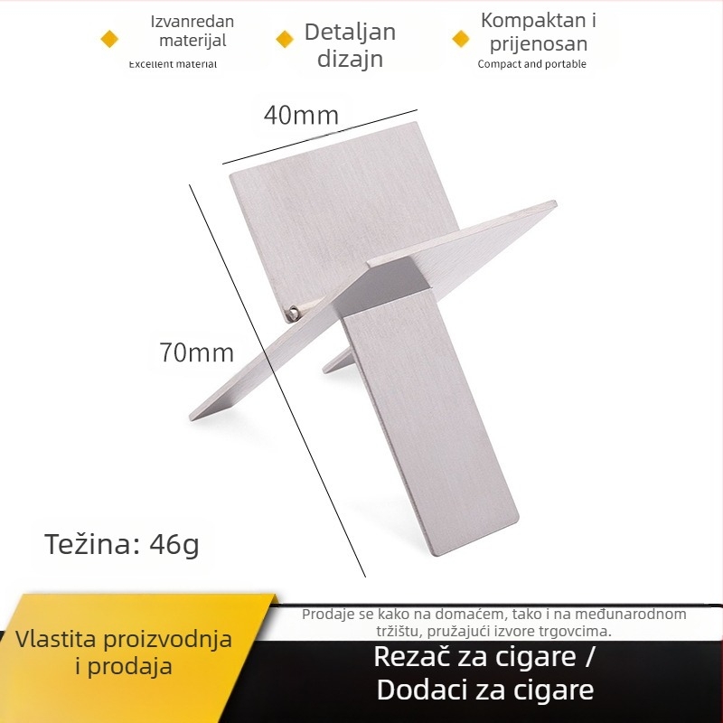 Držač za cigare, sklopivi, od nehrđajućeg čelika, jednostavan prenosni dizajn