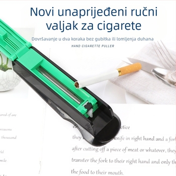 Ručni stroj za motanje cigareta – unaprijeđen, glatka plastična konstrukcija, s potisnikom i punjačem