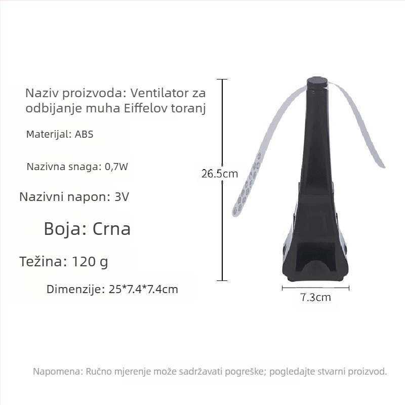 Višenamjenski ventilator protiv komaraca i muha za vanjsku upotrebu