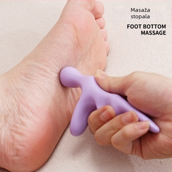 Ručni masažer za tabane — mehanička kontrola; bez napajanja; dizajn s koštanom glavom; za noge i stopala; tri vrste masažnih glava: konveksna okrugla, akupunkturni tip, okrugla