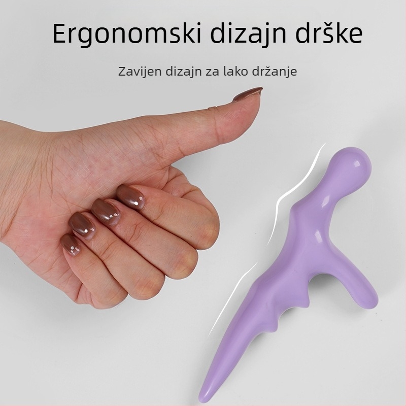 Ručni masažer za tabane — mehanička kontrola; bez napajanja; dizajn s koštanom glavom; za noge i stopala; tri vrste masažnih glava: konveksna okrugla, akupunkturni tip, okrugla