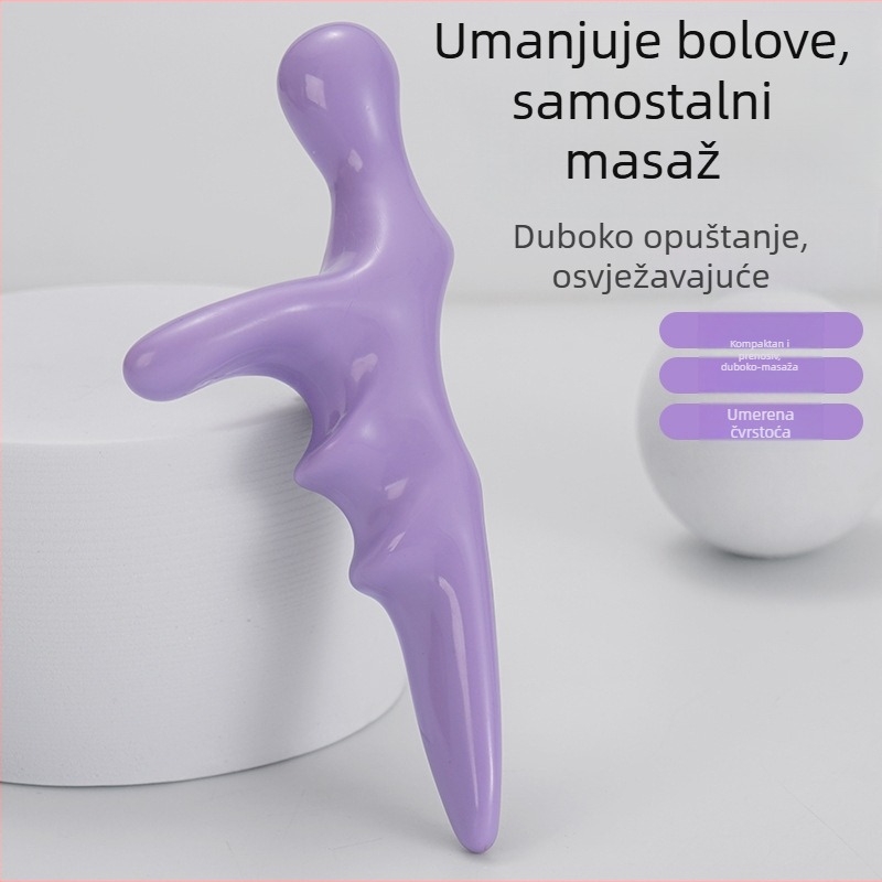 Ručni masažer za tabane — mehanička kontrola; bez napajanja; dizajn s koštanom glavom; za noge i stopala; tri vrste masažnih glava: konveksna okrugla, akupunkturni tip, okrugla