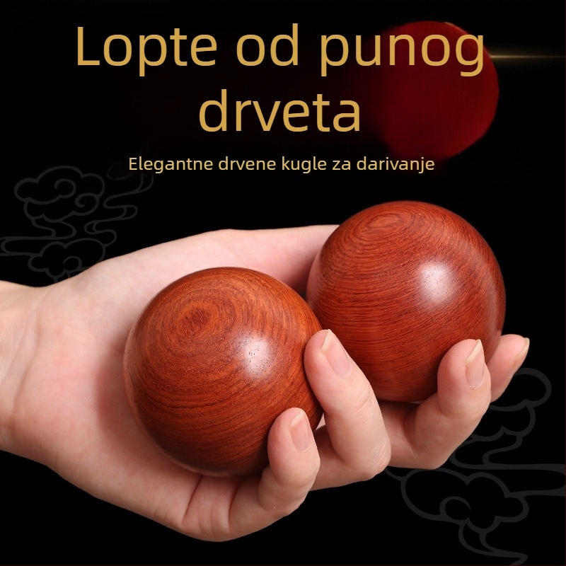 Rosewood fitness lopta za jačanje šake, drvena lopta za vježbanje i rehabilitaciju za starije osobe