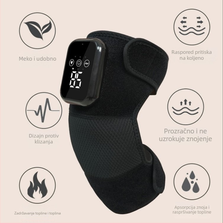 Grijajući vibracijski masažer koljena s inteligentnom regulacijom temperature, 7W, 5V, 45–65°C, 470 g
