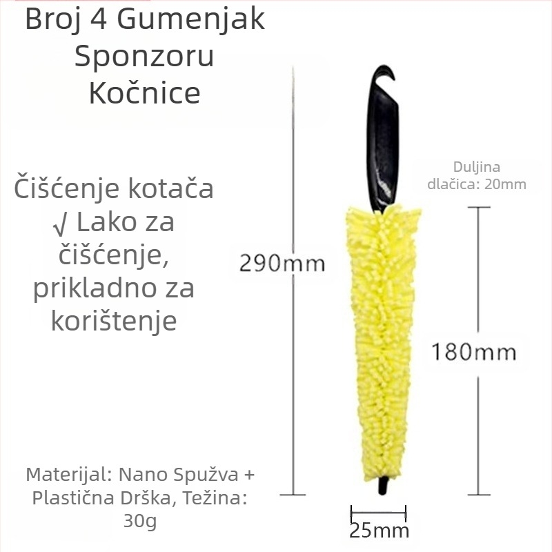 Speedmate četka za čišćenje guma automobila – višenamjenska četka za čišćenje kotača i felgi, plastika s spužvom