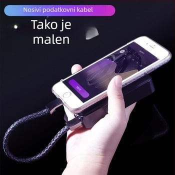 Pleteni PU kožni narukvica kabel za podatke s Type-C, Micro USB i Lightning konektorima — USB kabel za punjenje, do 60W