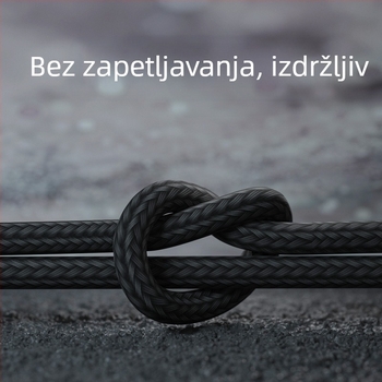 USB-C kabel za brzo punjenje s tri izlaza, prepleteni, 66W 5A, duljina 1-2 m, priključci: Lightning, Micro USB, USB-C