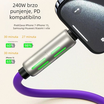 4-u-1 kabel za brzo punjenje i prijenos podataka s Lightning i USB-C priključcima, LED indikator