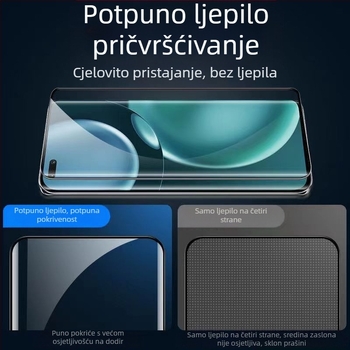 OnePlus 13 potpuno ljepilo kaljeno staklo zaštitni film za zakrivljeni ekran, HD, otpornost na pad