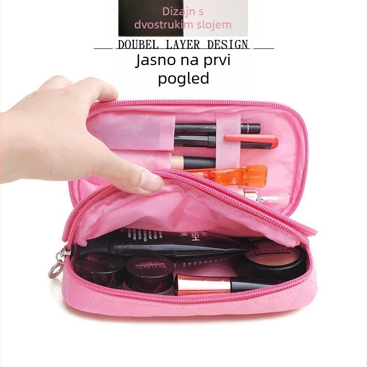 Unisex najlonska kozmetička torbica s prozračnom podstavom, za svakodnevnu upotrebu.