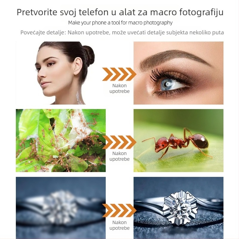 Makro objektiv za mobitel F06, Neutral marka, univerzalna kompatibilnost