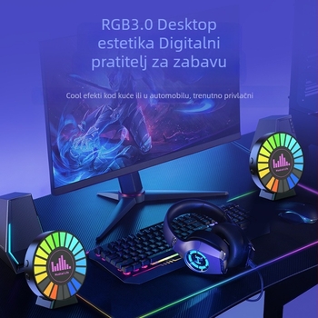 Aromaterapijski difuzor za automobilsku ventilaciju s magnetskom LED ambijentalnom rasvjetom i osvjetljenjem koje reagira na glazbu