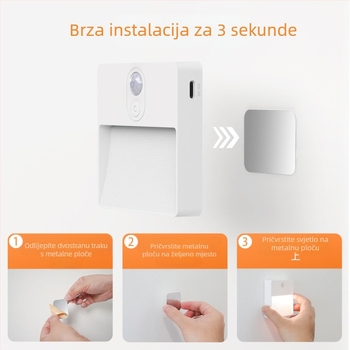 RGB LED noćna lampica s senzorom pokreta i magnetskim USB punjenjem