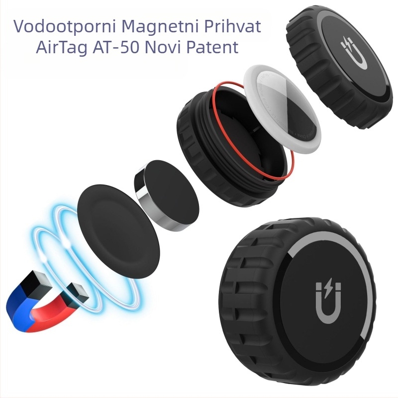 Kusk AT PC čvrsti kućište za Apple Airtag, injekcijsko oblikovanje, model AT, serija AT
