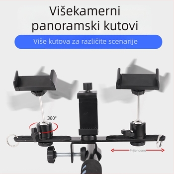 Kalio držač za mobitel za prijenos uživo u hodu — plastični tronožac sa pojasom i stabilizacijskim sustavom