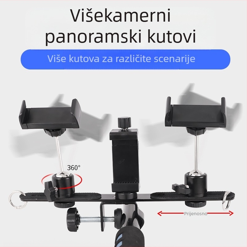 Kalio držač za mobitel za prijenos uživo u hodu — plastični tronožac sa pojasom i stabilizacijskim sustavom