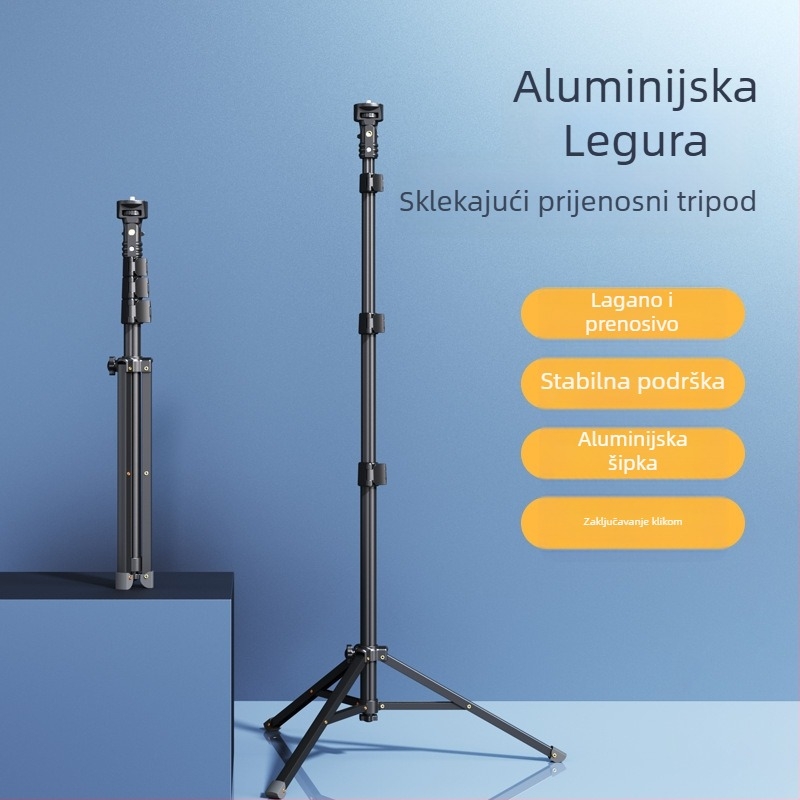 Podna stativ i selfie štap za mobitel i SLR kameru – aluminijska legura, držač za mobitel