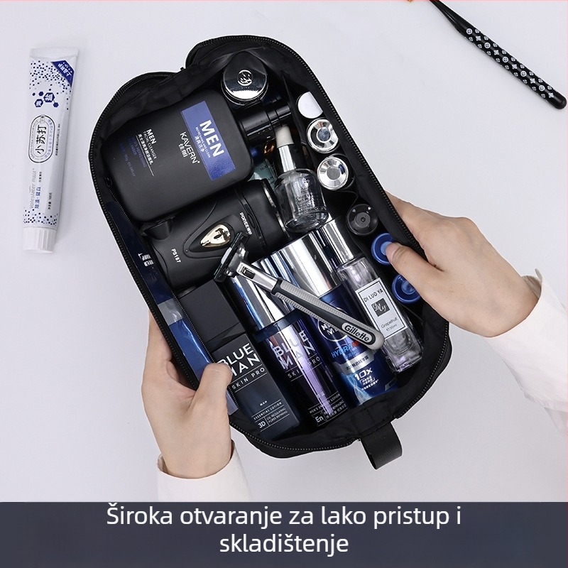 Toaletna torbica - dvostruko sloja, vodootporna, odjeljak za suhu i mokru odjeću, od Oxford tkanine, poslovni stil putovanja