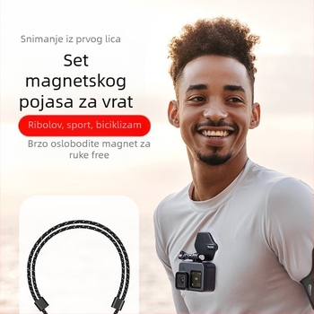 TELESIN Magnetski nosač za vrat uz brzoupuštajući mehanizam za sportsku kameru i telefon, magnetska ugradnja na prsima