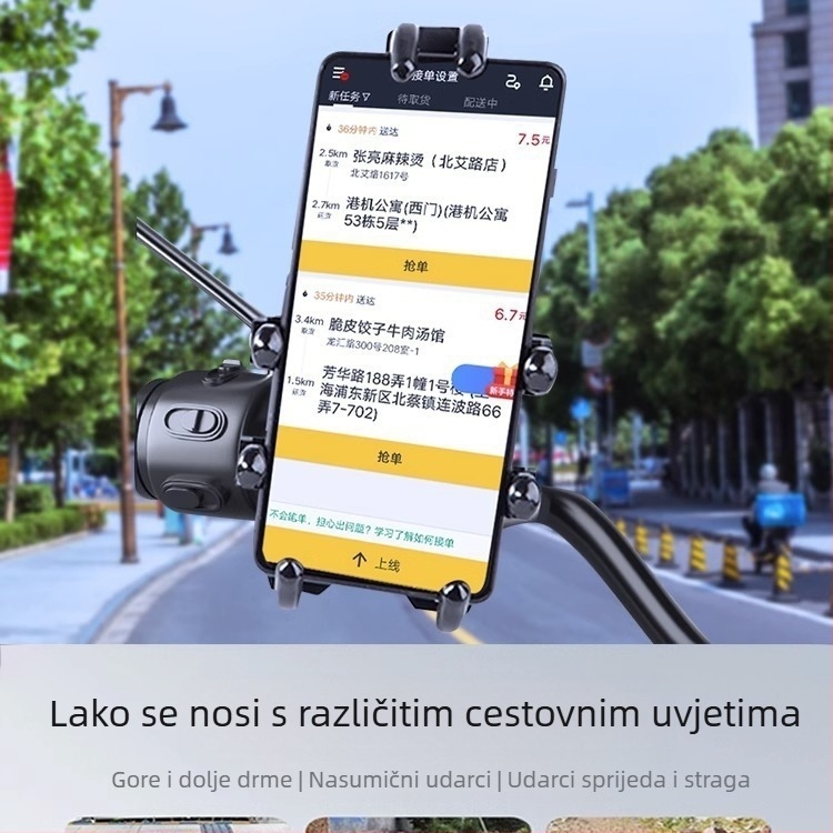 Držač za telefon na volanu električnog bicikla – ABS plast, lagan, prenosiv, protuklizni, brenda Wifiers