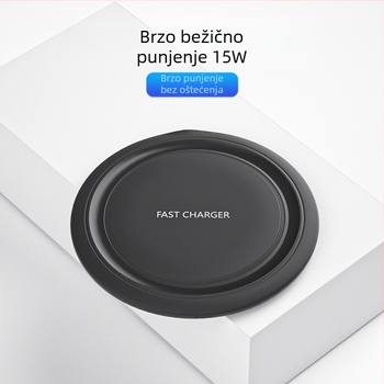 Bežični punjač za Apple i Huawei pametne telefone, stolni okrugli dizajn, 15W, QC3.0, bez magnetskog punjenja