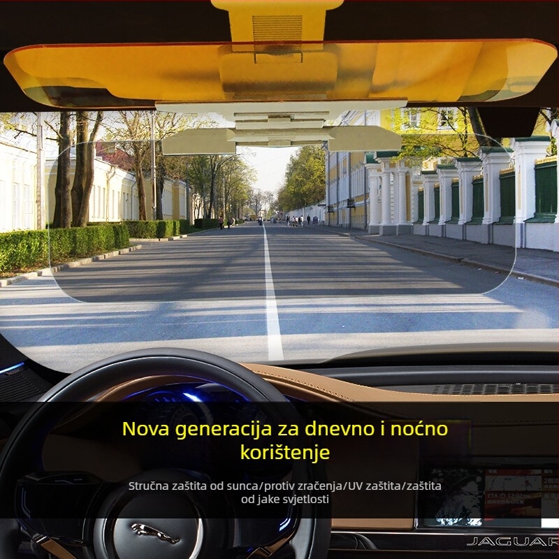 Polarizirane sunčane naočale za automobilski vizir, dnevno-noćna dvostruka upotreba, ugrađena instalacija, PVC materijal, univerzalna kompatibilnost