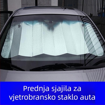Auto sjenilo za sunce od aluminijske folije, dvostrano, 120–130 g, montaža usisnom čašicom, za prednje staklo