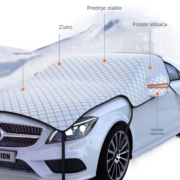 Chiweng Polovični pokrov za prednje staklo automobila, aluminijska folija, zimska zaštita od smrzavanja
