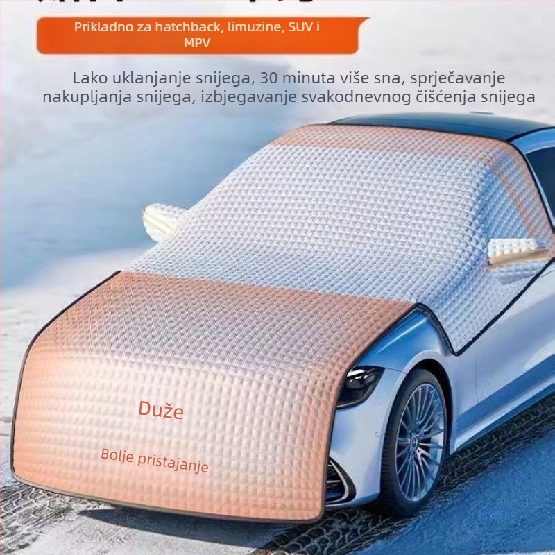 Chiweng Polovični pokrov za prednje staklo automobila, aluminijska folija, zimska zaštita od smrzavanja