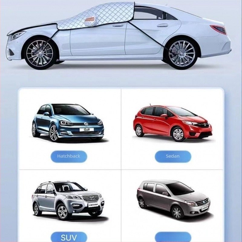 Chiweng Polovični pokrov za prednje staklo automobila, aluminijska folija, zimska zaštita od smrzavanja