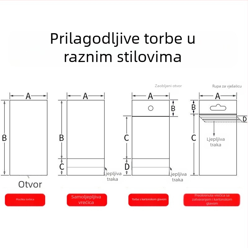 OPP samoljepljiva vrećica za pakiranje, prilagodljiva s tiskom logotipa, gravurna tiskarska tehnika i hladno rezanje; materijali: PVC, PET, PE, OPP, CPP, PP